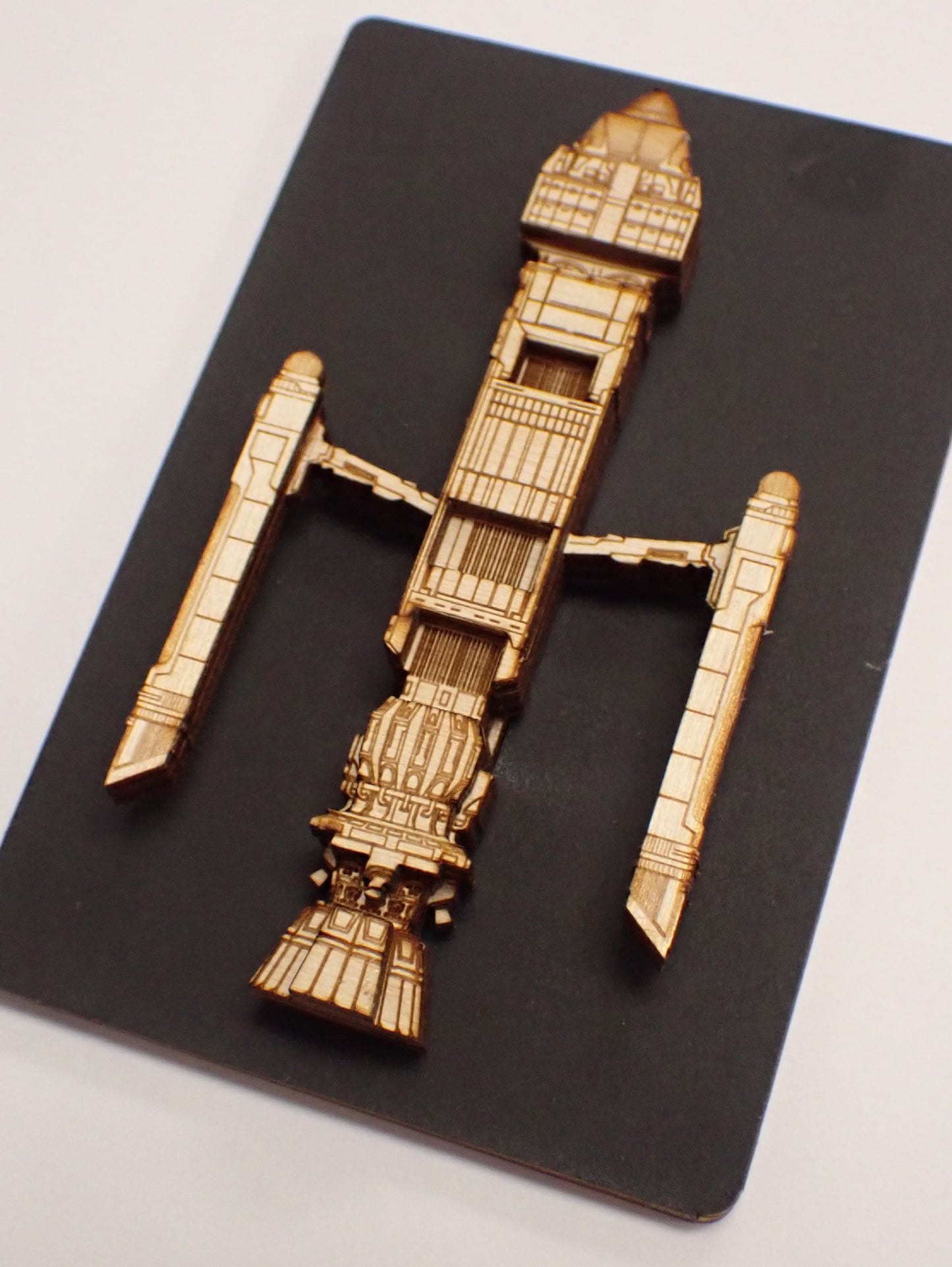 Phoenix Warp Ship - Wood Mini Plaque