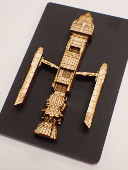 Phoenix Warp Ship - Wood Mini Plaque