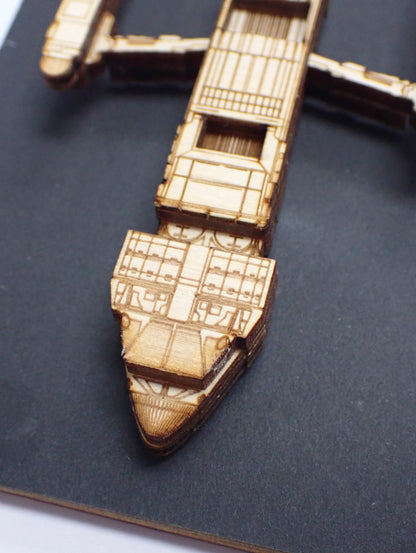 Phoenix Warp Ship - Wood Mini Plaque