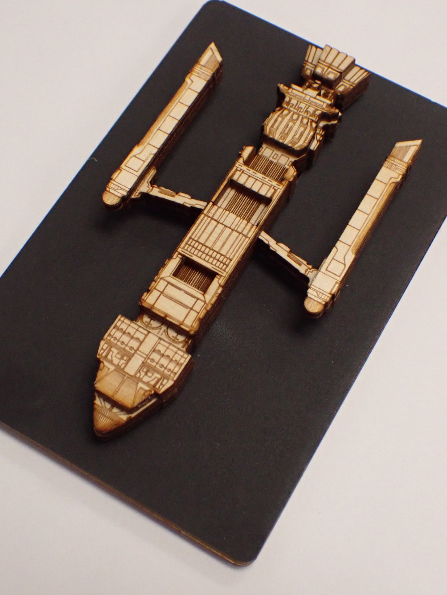 Phoenix Warp Ship - Wood Mini Plaque