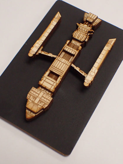 Phoenix Warp Ship - Wood Mini Plaque