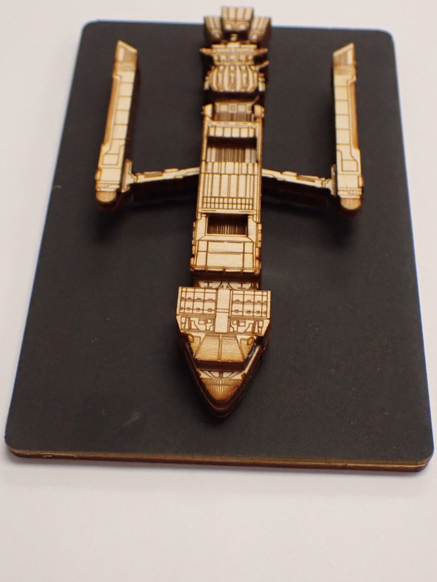Phoenix Warp Ship - Wood Mini Plaque