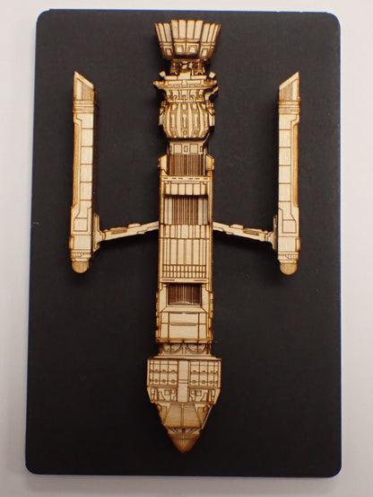 Phoenix Warp Ship - Wood Mini Plaque