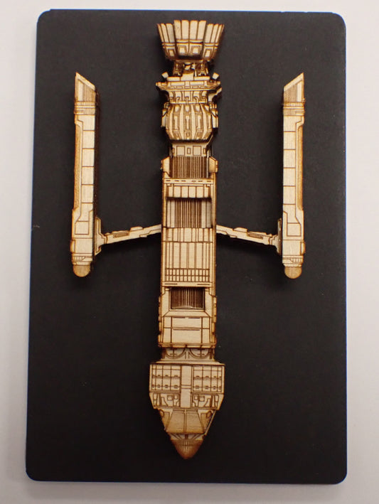 Phoenix Warp Ship - Wood Mini Plaque