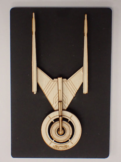USS Discovery - Wood Mini Plaque