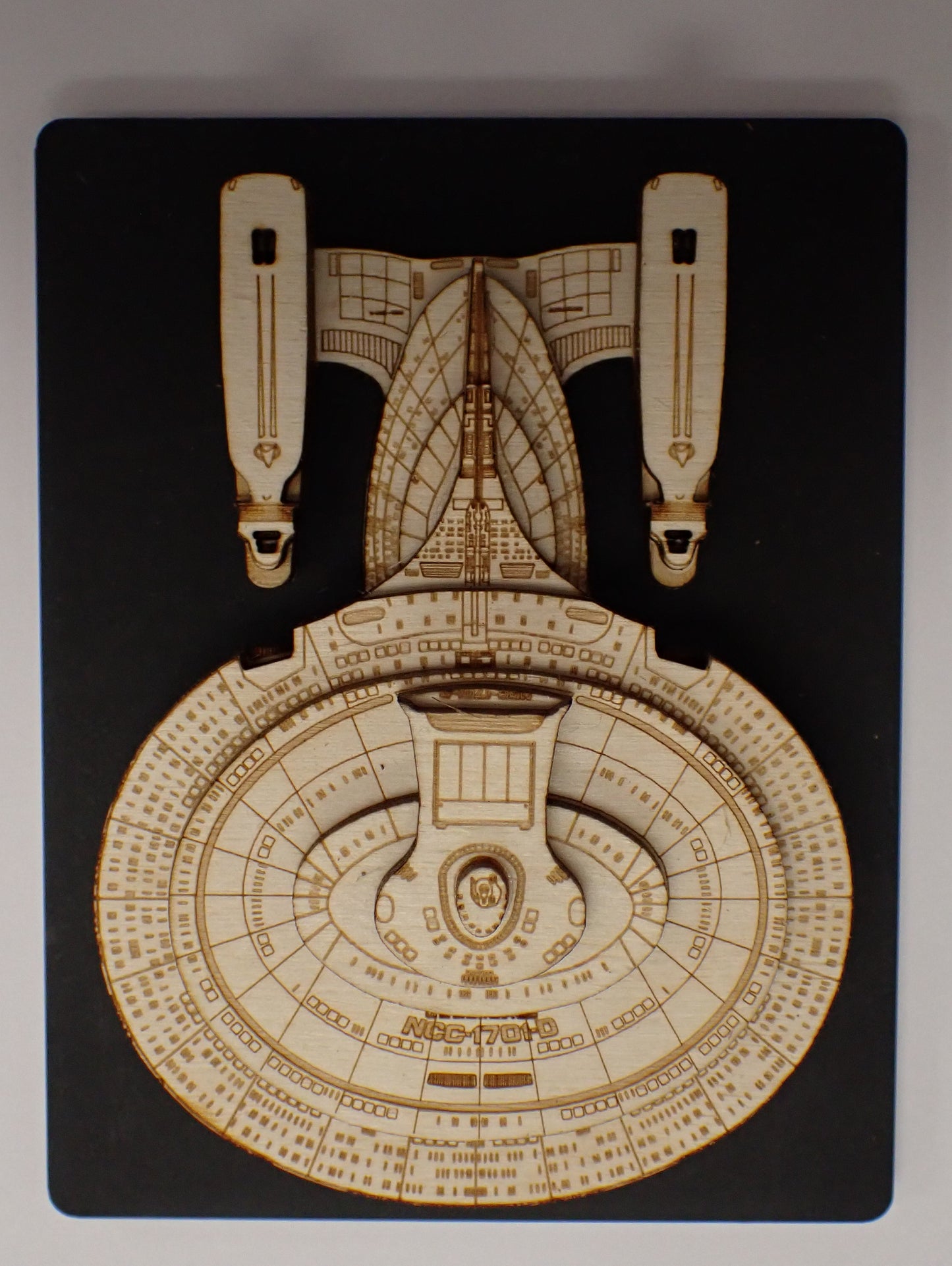 USS Enterprise NCC-1701-D - Wood Mini Plaque