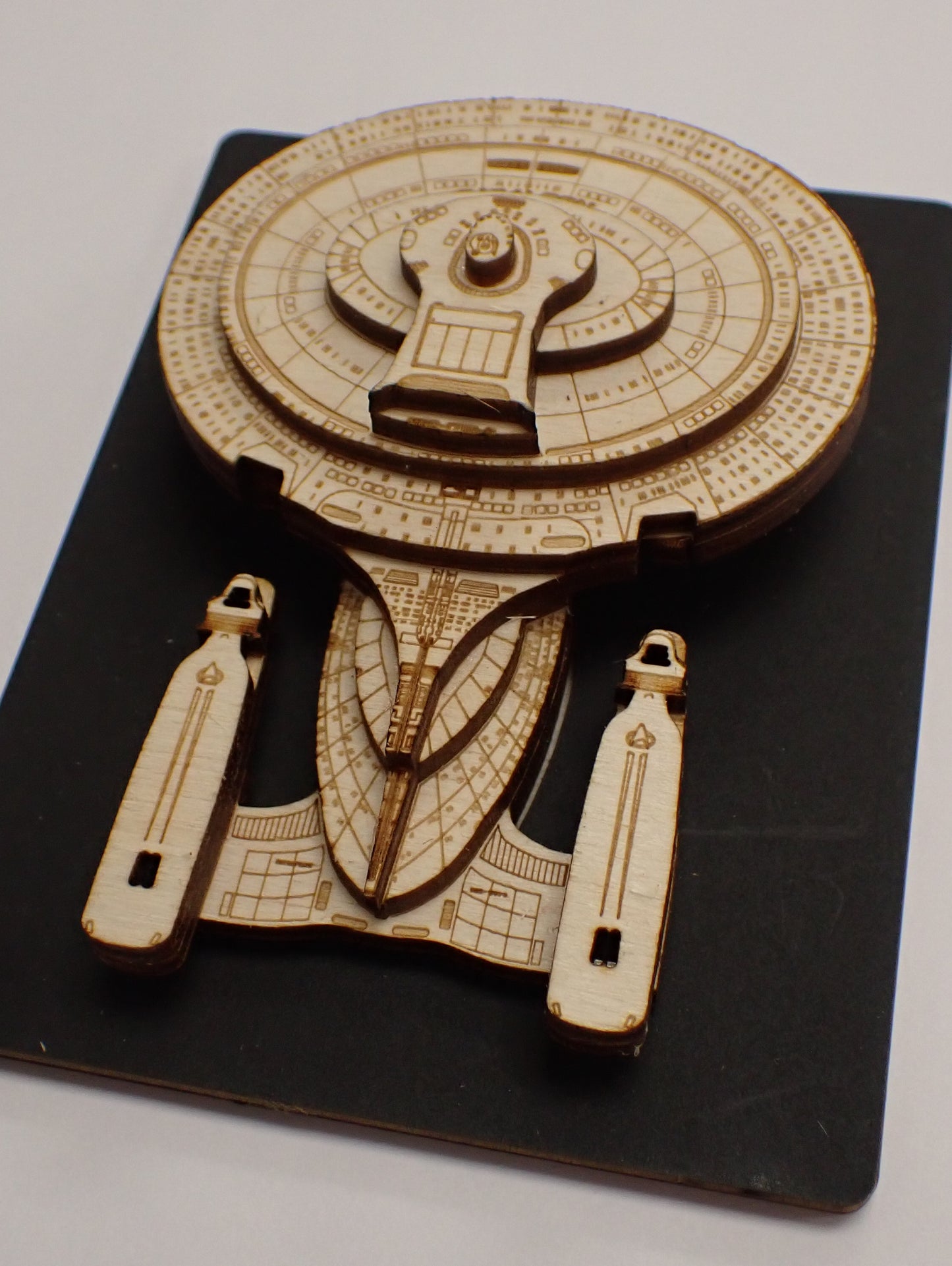 USS Enterprise NCC-1701-D - Wood Mini Plaque