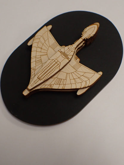 Romulan Warbird - Wood Mini Plaque