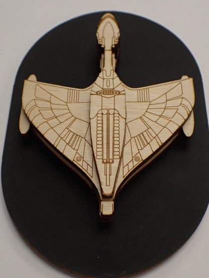 Romulan Warbird - Wood Mini Plaque