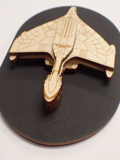 Romulan Warbird - Wood Mini Plaque