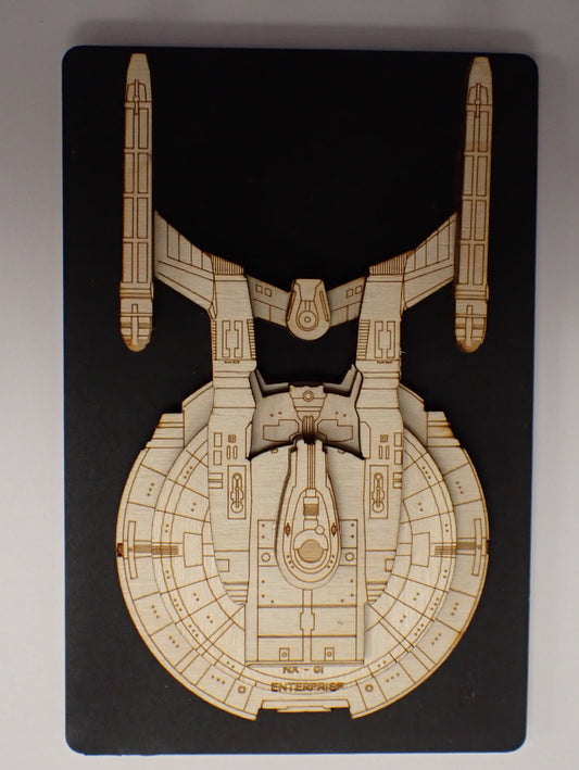 Enterprise NX-01 - Wood Mini Plaque