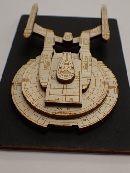 Enterprise NX-01 - Wood Mini Plaque