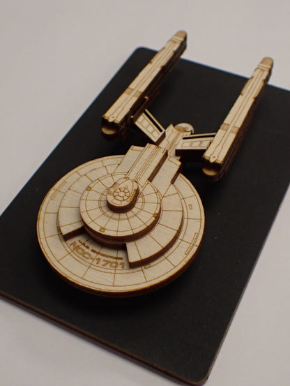 USS Enterprise (SNW) - Wood Mini Plaque
