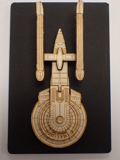 USS Enterprise NCC-1701-B - Wood Mini Plaque