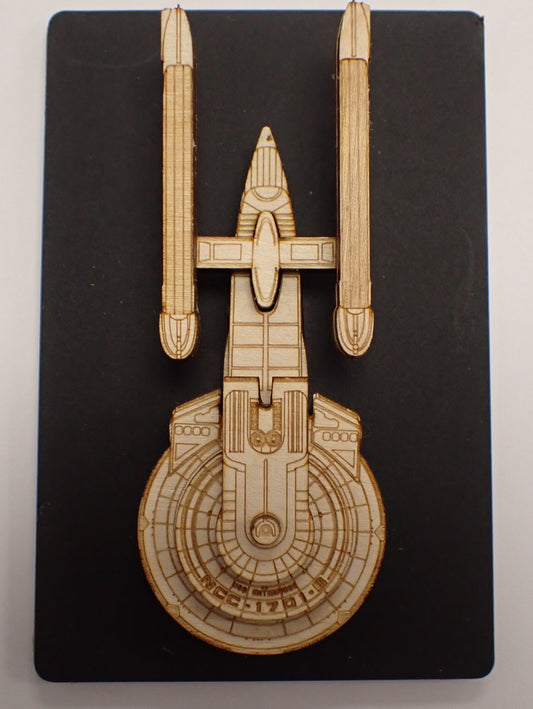 USS Enterprise NCC-1701-B - Wood Mini Plaque