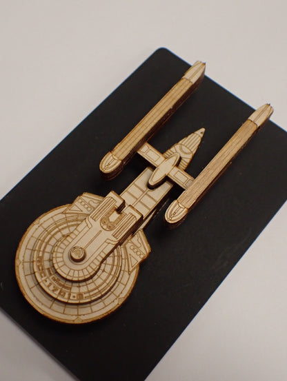 USS Enterprise NCC-1701-B - Wood Mini Plaque