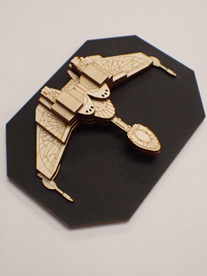 Klingon Bird of Prey - Wood Mini Plaque