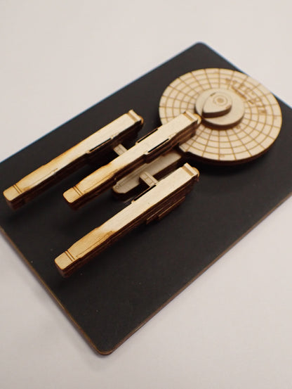 Constitution Dreadnaught Class - Wood Mini Plaque