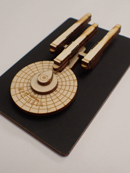 Constitution Dreadnaught Class - Wood Mini Plaque