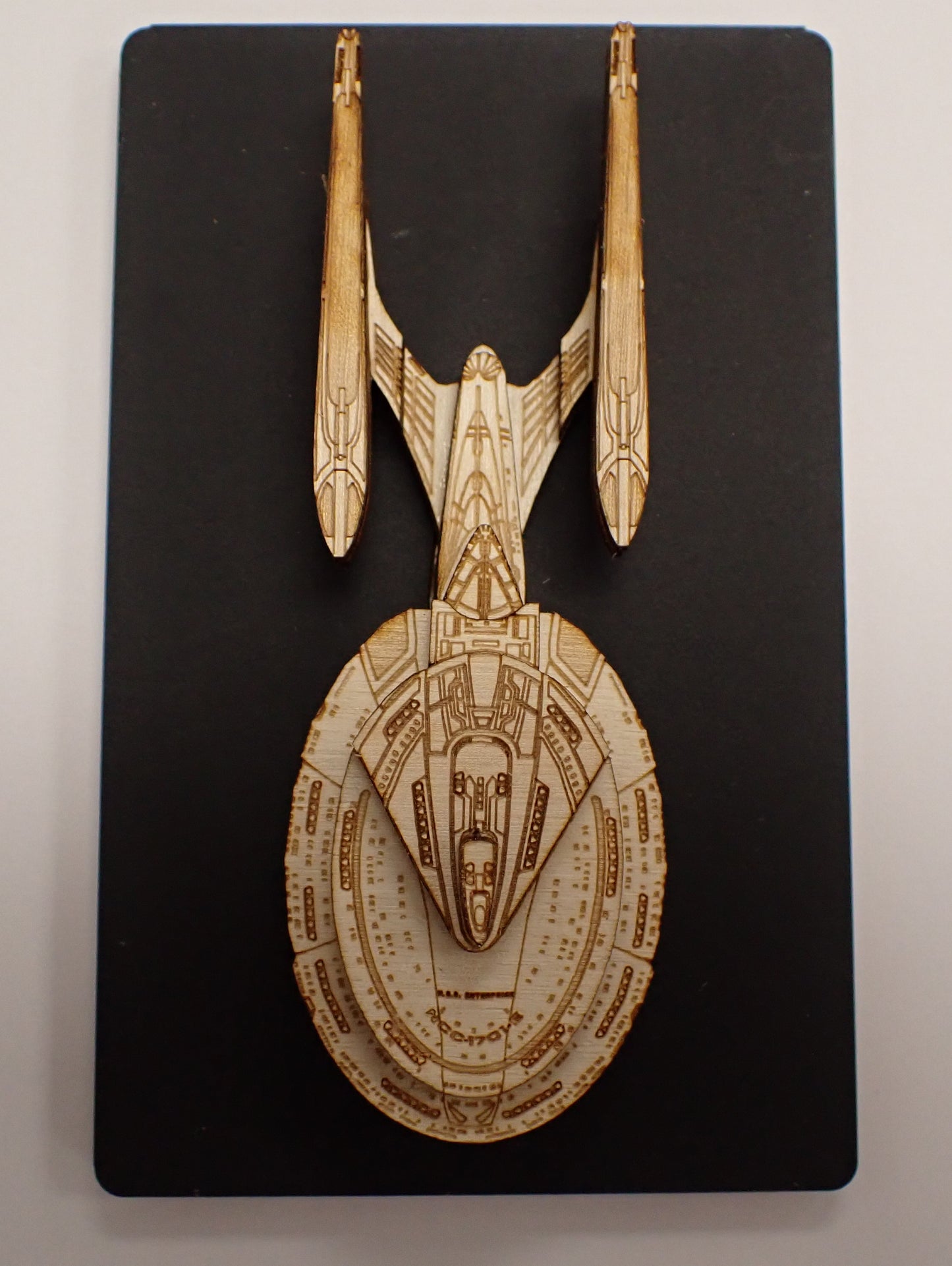 USS Enterprise NCC-1701-E - Wood Mini Plaque