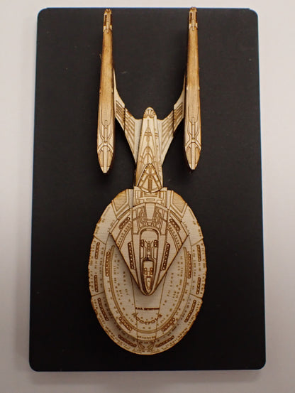 USS Enterprise NCC-1701-E - Wood Mini Plaque