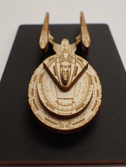 USS Enterprise NCC-1701-E - Wood Mini Plaque