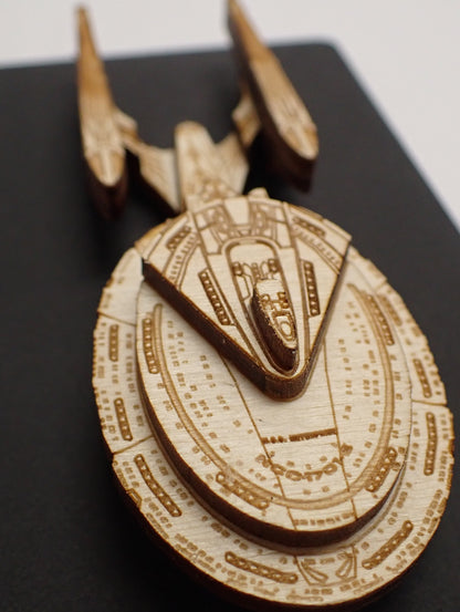 USS Enterprise NCC-1701-E - Wood Mini Plaque