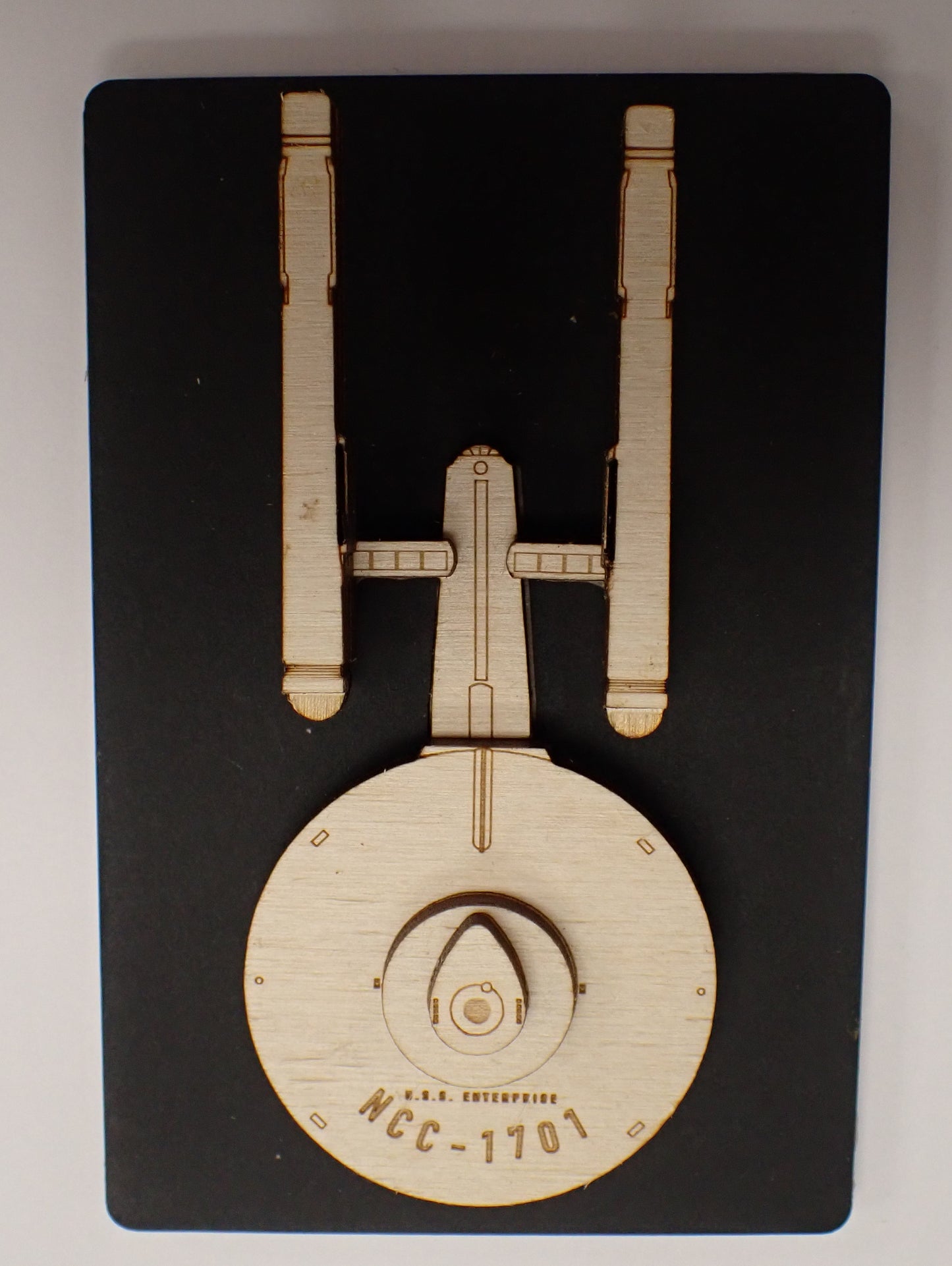 USS Enterprise NCC-1701 - Wood Mini Plaque