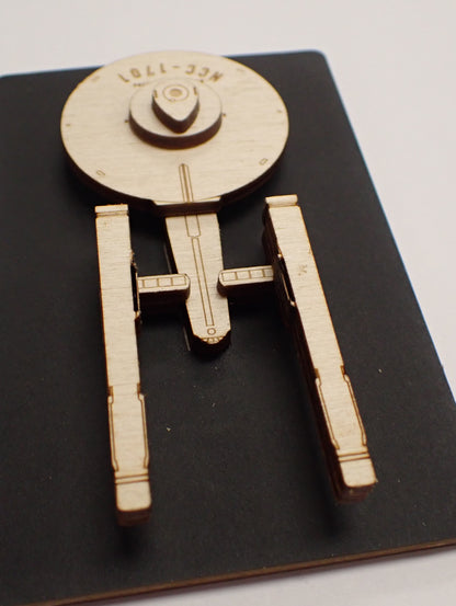 USS Enterprise NCC-1701 - Wood Mini Plaque