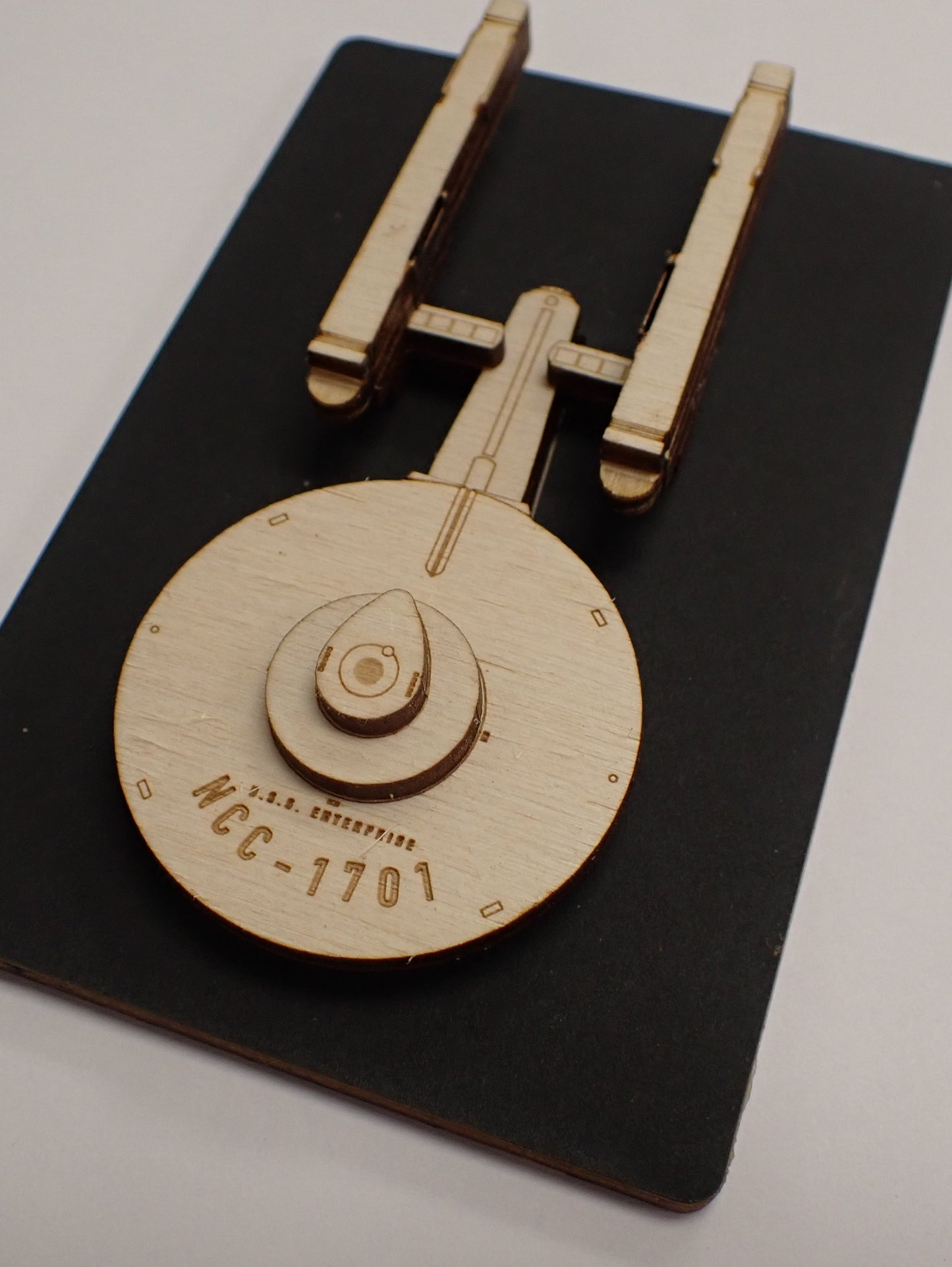 USS Enterprise NCC-1701 - Wood Mini Plaque