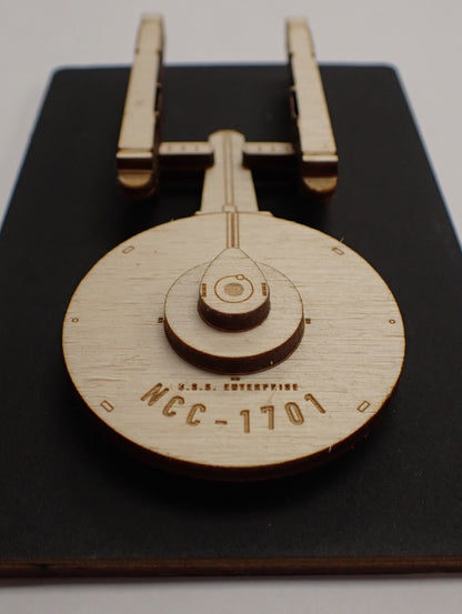 USS Enterprise NCC-1701 - Wood Mini Plaque