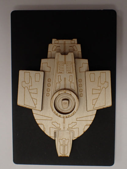 USS Defiant - Wood Mini Plaque