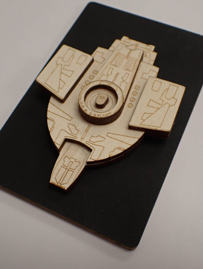USS Defiant - Wood Mini Plaque