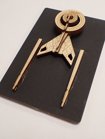 USS Discovery-A - Wood Mini Plaque