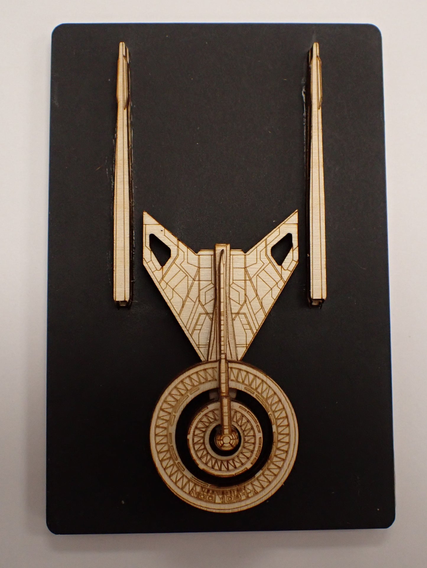 USS Discovery-A - Wood Mini Plaque