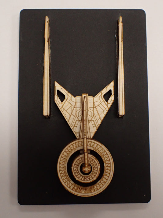 USS Discovery-A - Wood Mini Plaque