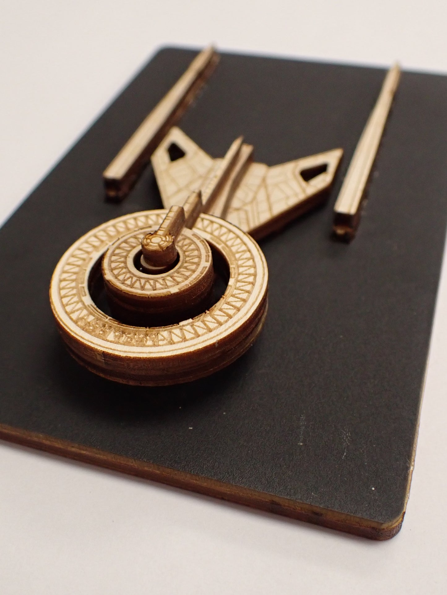 USS Discovery-A - Wood Mini Plaque