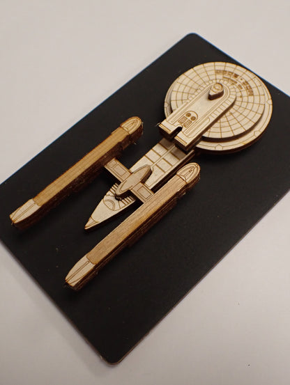 USS Excelscior - Wood Mini Plaque