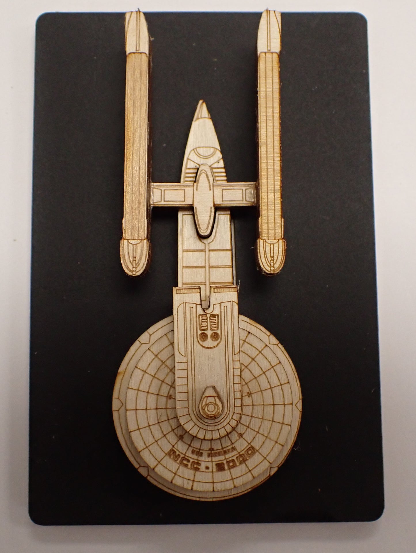 USS Excelscior - Wood Mini Plaque