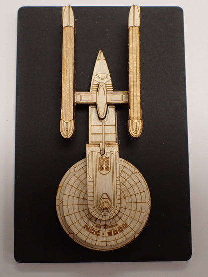 USS Excelscior - Wood Mini Plaque