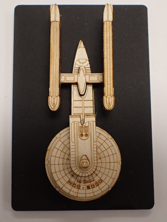 USS Excelscior - Wood Mini Plaque