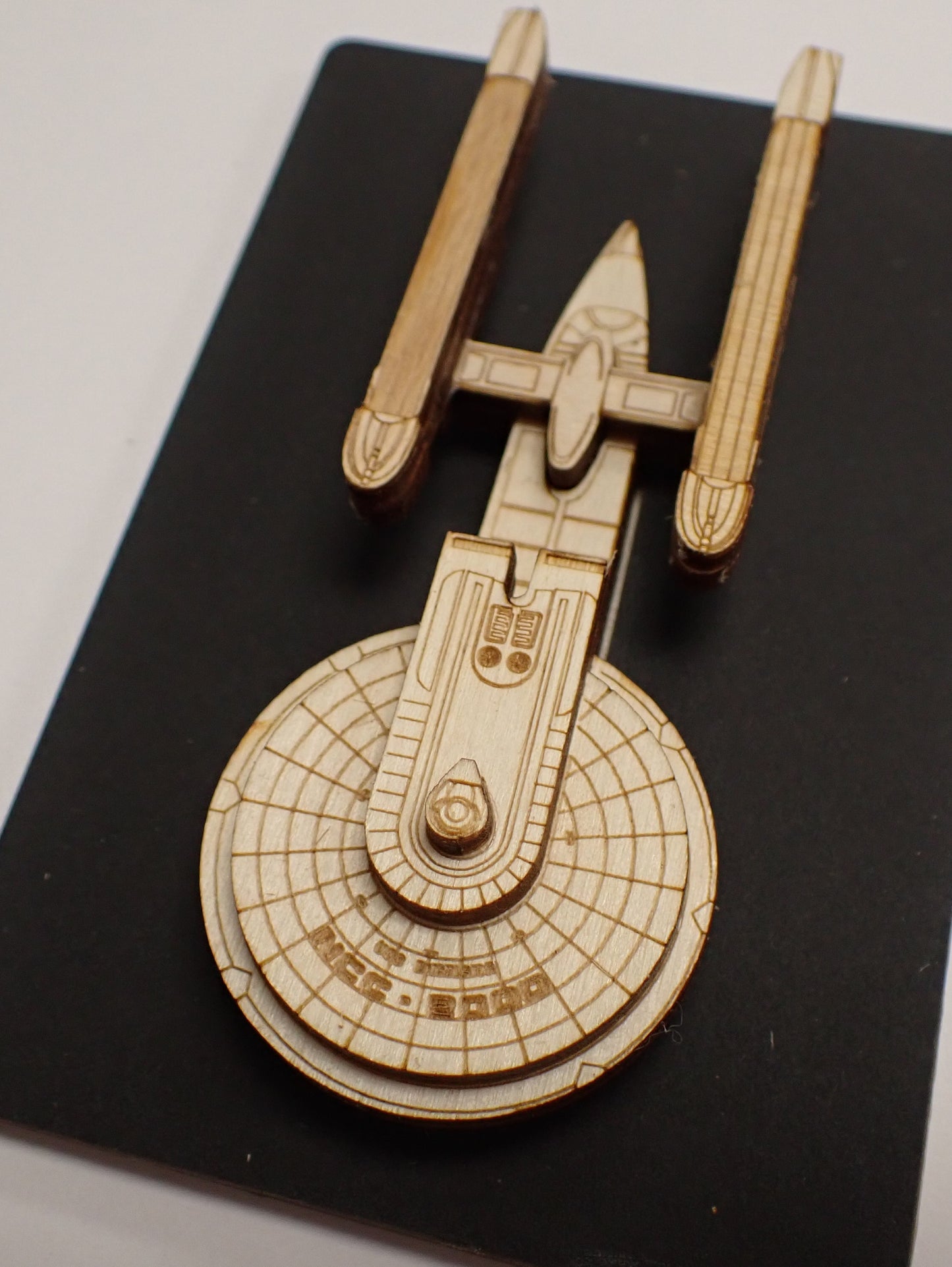 USS Excelscior - Wood Mini Plaque