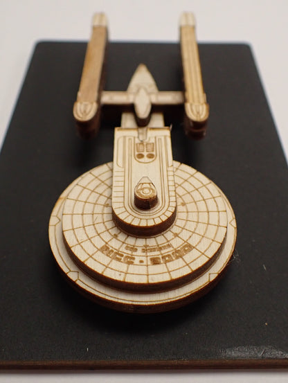 USS Excelscior - Wood Mini Plaque