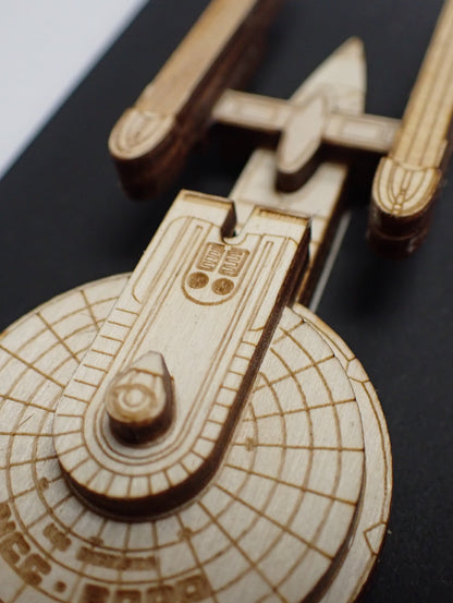 USS Excelscior - Wood Mini Plaque