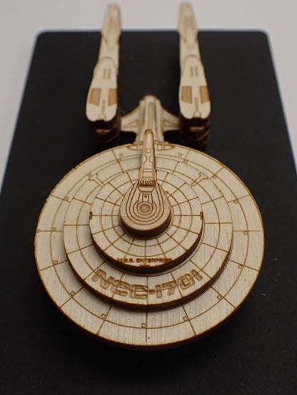 USS Enterprise (Kelvinverse) - Wood Mini Plaque