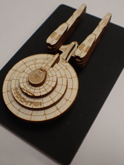 USS Enterprise (Kelvinverse) - Wood Mini Plaque