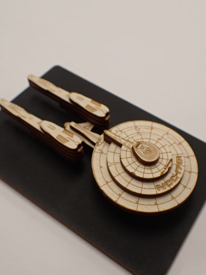 USS Enterprise (Kelvinverse) - Wood Mini Plaque