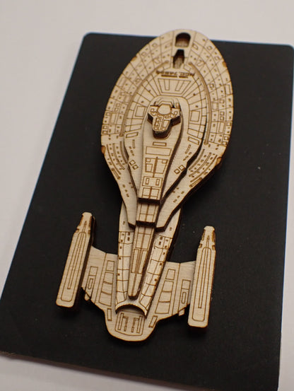 USS Voyager - Wood Mini Plaque
