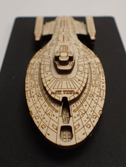 USS Voyager - Wood Mini Plaque
