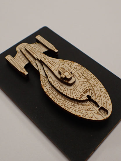 USS Voyager - Wood Mini Plaque